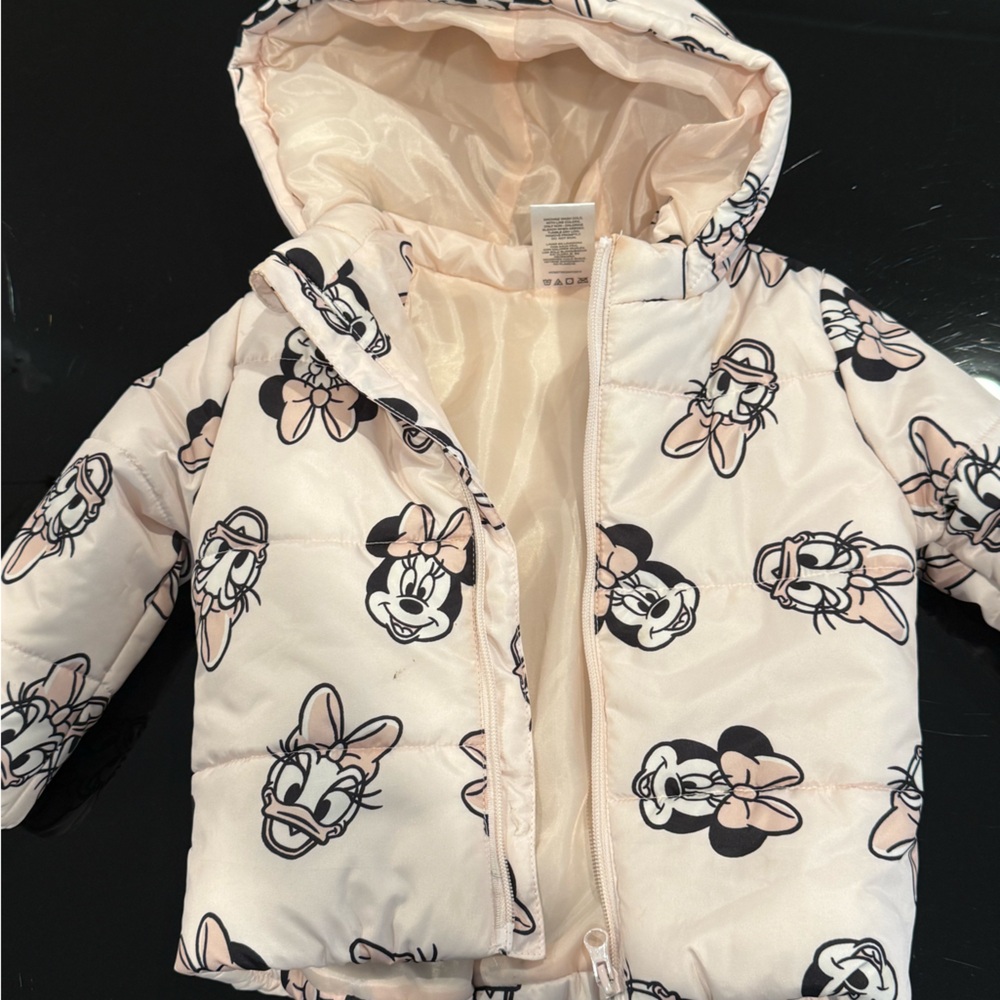 Disney Pink Minnie & Daisy Puffer Jacket with Hood